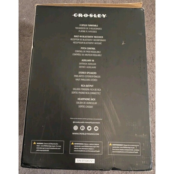 Crosley Crusier Deluxe Record Player Turntable + Record Crate - Picture 2 of 7